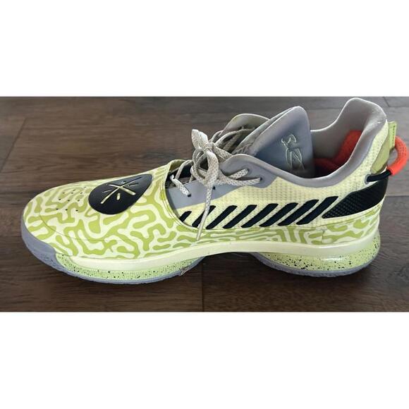 Li Ning WOW7 Way Of Wade 7 Mustard Size 12 Dwyane Wade Yellowish Green NICE! - Picture 3 of 12